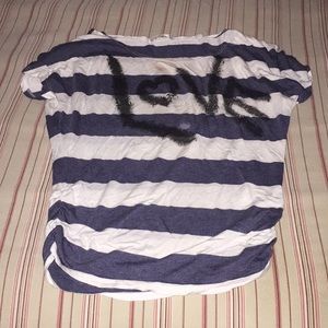 white and gray striped shirt size medium